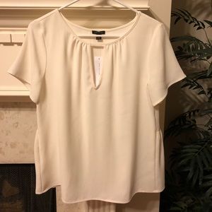 Ann Taylor peplum white top